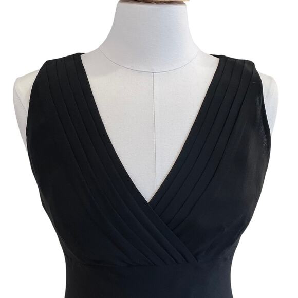 Express Black Silk Chiffon Sleeveless Cocktail Midi Dress, A-Line Size 9-10 - Picture 2 of 11